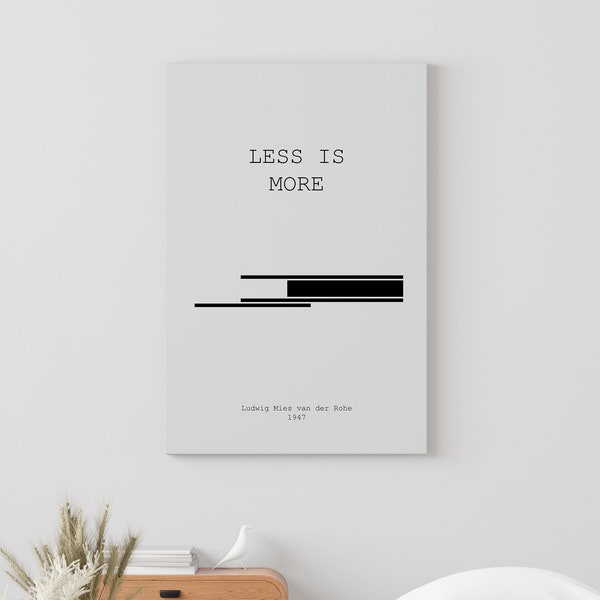 Less is More Poster with Farnsworth House Icon - Digital Download