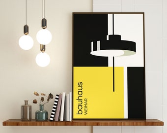 Póster minimalista de lámpara de techo abstracta, diseño de iluminación (descarga digital) - 6 tamaños*: 8x10, 12x16, 12x18, 16x20, 18x24, 24x36