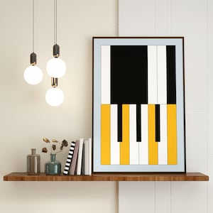 Abstract Piano Keys Poster: Minimalist Music Print (Digital Download)