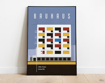 Affiche de l'école Bauhaus Dessau - téléchargement numérique