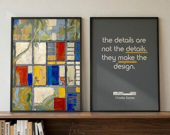 Poster citation des Eames avec oeuvre d'art des Eames, 2 affiches, téléchargement numérique
