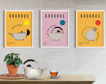 Posters Bauhaus représentant des créations de vaisselle de cuisine par Marianne Brandt - Téléchargement numérique