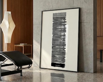 Croquis abstrait Seagram Building, noir sur blanc, imprimable à télécharger en 8 couleurs