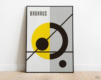 Póster Bauhaus, Póster Geométrico Abstracto - Descarga Digital