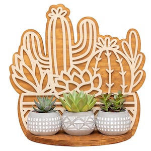 Wandbehang Regal, KAKTUS, SUCCULENT Blumenregal, Wand Kunst Dekor Regal, Boho Holz Pflanzenständer, Spalier Überlage, Floating Regal, Boho Stil