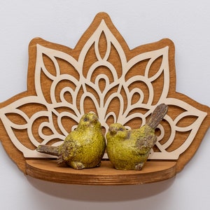 Wand, Pflanzenständer aus Holz, Hängeregal, MANDALA, Blumenregal, Wanddeko Regal, Sukkulenten, Kräuter überhängen, Halter, Spalier Überleger, Floating Regal