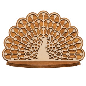PFAUEnregal, Wandkunst Dekor, Holz Pflanzenständer, Hängender Überhänger, Sukkulenten, Kräuter pflanzer, Halter, Floating Regal, Vogel Dekor, Art Deco