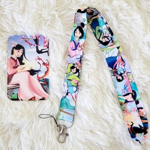 Movie Character Lanyard, Movie Character Keychain with Badge Holder, Princess Lanyard, Teacher Appreciation Gift