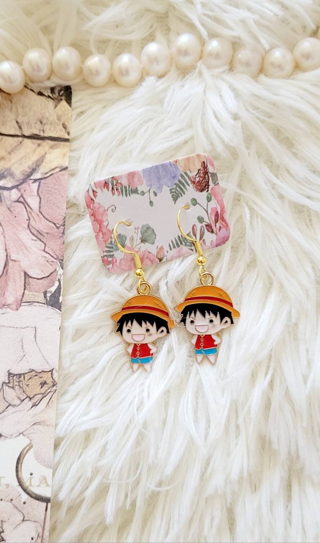 One Piece Earrings Japanese Anime Earrings Etsy