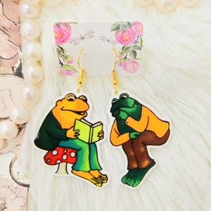 Book Character Earrings, Frog Earrings, School Earrings, Teacher Earrings, Teacher Appreciation Gift, Toad Earrings