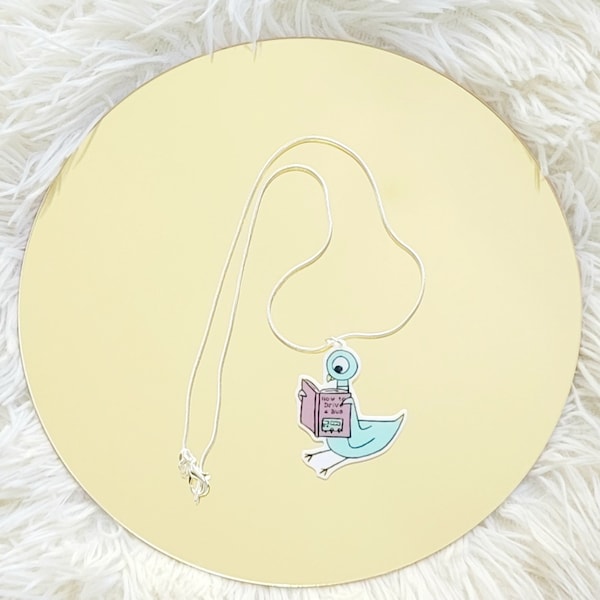 Pigeon Necklace, Teacher Necklace, Book Character Necklace, Teacher Appreciation Gift