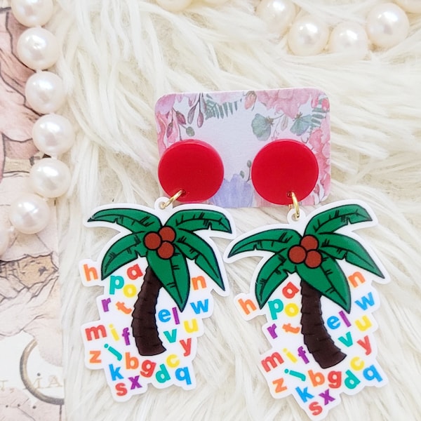 Chicka Chicka Boom Boom Earrings, Alphabet Earrings, ABC Earrings, School Earrings, Teacher Appreciation Gift