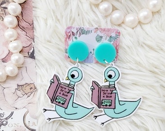 Pigeon Earrings, Duckling Earrings, Book Character Earrings, Teacher Earrings, Teacher Appreciation Gift