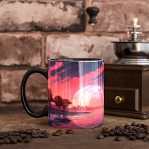 Roze maan mok, april, hemelse, roze maan koffiemok, Cottage kern mok, maan mok, volle maan mok, Witchy mok, gotische maan mok, cadeau mokken
