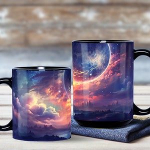 Fantasy Full Moon Mug, Celestial, Coffee Mug, Fantasy Moon Mug, Moon Mug, Witchy Mug, Gothic Mug, Gift Mugs, Fantasy Full Moon, Full Moon