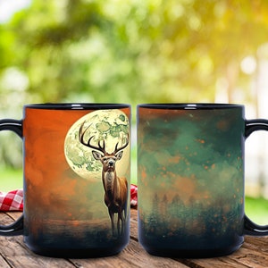 Buck Moon Mug, July, Celestial, Buck Moon Coffee Mug, Cottage Core Mug, Full Moon Mug, Witchy Mug, Gothic Moon Mug, Gift Mugs, Buck Moon