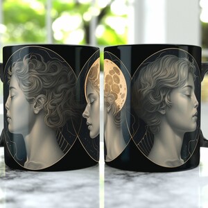 Lunar Lunacy mok, Moon Brain mok, maan koffie mok, Cottage Core mok, maan mok, Lunar mok, Witchy mok, gotische maan mok, cadeau mokken, volle maan