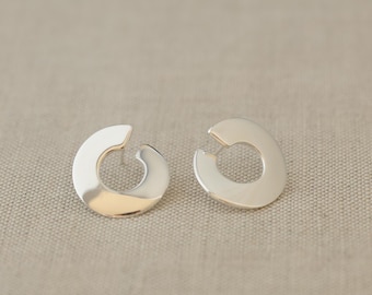 Ohrstecker Silber|Offene Kreise|925 Sterling Silber|Besondere Creolen|Ausgefallener Schmuck
