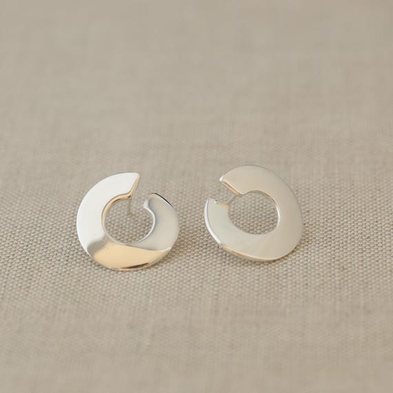 Ohrstecker Silber|Offene Kreise|925 Sterling Silber|Besondere Creolen|Ausgefallener Schmuck