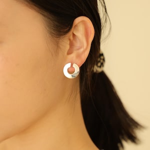 Ohrstecker Silber|Offene Kreise|925 Sterling Silber|Besondere Creolen|Ausgefallener Schmuck