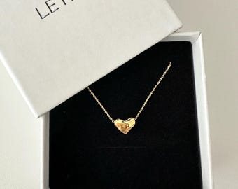 18K Gold Plated Heart Necklace: Minimalist Valentine Gift