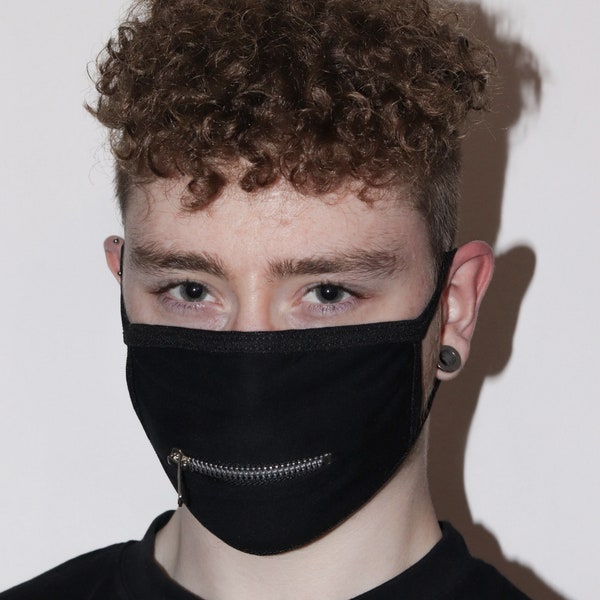 zipped black mask