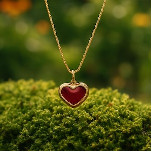 Pendentif rubis baiser - Acier inoxydable