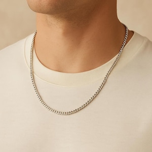 Chaîne cubaine 3 mm - Or blanc