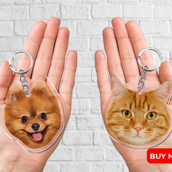 Portachiavi personalizzato con ritratto di foto di animali domestici, per mamma cane portachiavi gatto amante degli animali regalo personalizzato portachiavi mamma cane regali per animali domestici portachiavi personalizzati