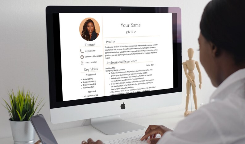Buy Simple CV Template With Picture Online in India - Etsy