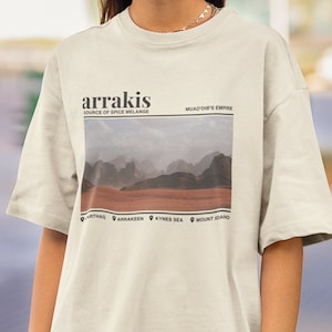 Desert Planet Tee | Sci-Fi Empire Shirt | Bookish Gift for Readers | Sand & Stars Vintage Map T-Shirt | Literary Universe Fan Shirt