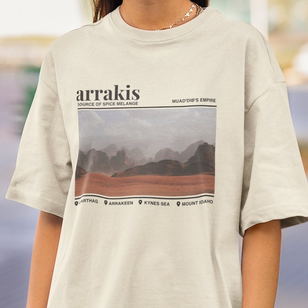 Arrakis T-shirt, Arrakis Locations Tee Gift, Muad' Dib's Empire T shirt Dune Gift, Bookish T shirt