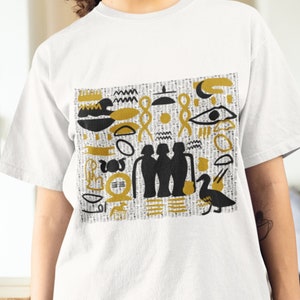 Egyptian Hieroglyphics T-Shirt: Eye of Horus, Ankh & Scarab