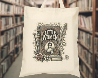 Sacola de lona de algodão para mulheres pequenas, presente de livro clássico