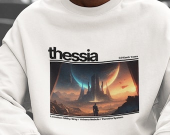 Thessia Planet Sweatshirt: Video Game Inspired Cotton-Blend Sweater