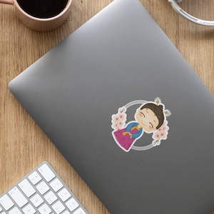 Korean Girl Sticker: Vinyl Laptop Decal