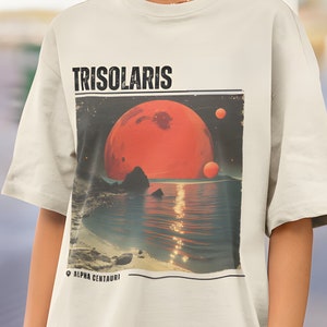 TBP Unisex Trisolaris T-shirt Sunset, TBP Tee, Science Geek Clothing, Science and Space Fiction Shirt, SC-Fi Book