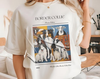Camiseta de Border Collie: Camiseta con gráfico de Picasso para amantes de los perros