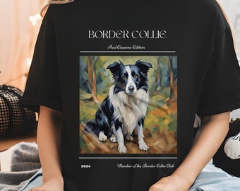 Camiseta con el arte de Paul Cézanne de Border Collie: Camiseta unisex para amantes de los perros