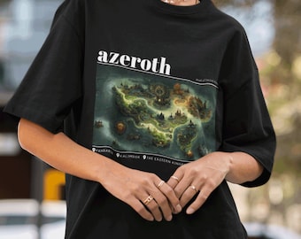 Koszulka z mapą Azeroth: Unisex RPG Gamer Tee