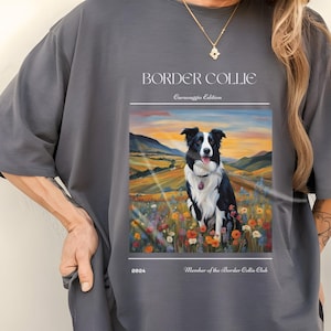 Border Collie Caravaggio Edition Dye Unisex T-shirt, Collie Dog and art lover