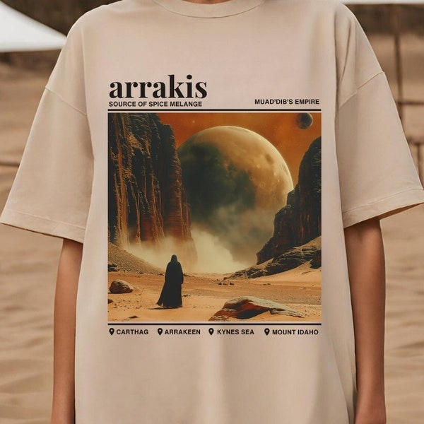 Unisex Muad'dib (Second Moon)  Arrakis T-shirt,  Science Fiction Lovers Gift, Bookish T-shirt,The Moon Of Arrakis Tee, Lover Sand Dunes