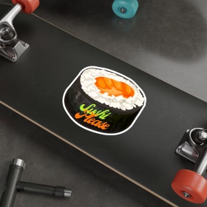 Sushi Roll Sticker: Korean Art, Water-Resistant Vinyl