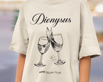 Dionysus Wine Social Club T-Shirt: Dark Academia Greek Mythology