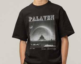 Retro White and Black Palaven Video Game Shirt, Sci-Fi T-shirt