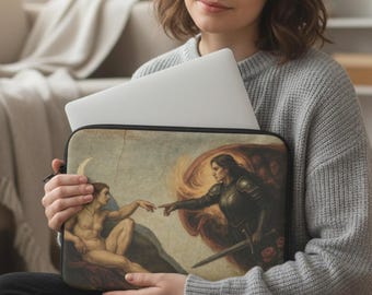 Blood and Ash Creation Scene Laptoptasche, Renaissance-inspirierter Kunstdruck