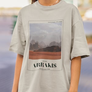 Sci Fi Desert Planet T Shirt, Retro Space Graphic Tee, Unisex Survival Fiction, Futuristic