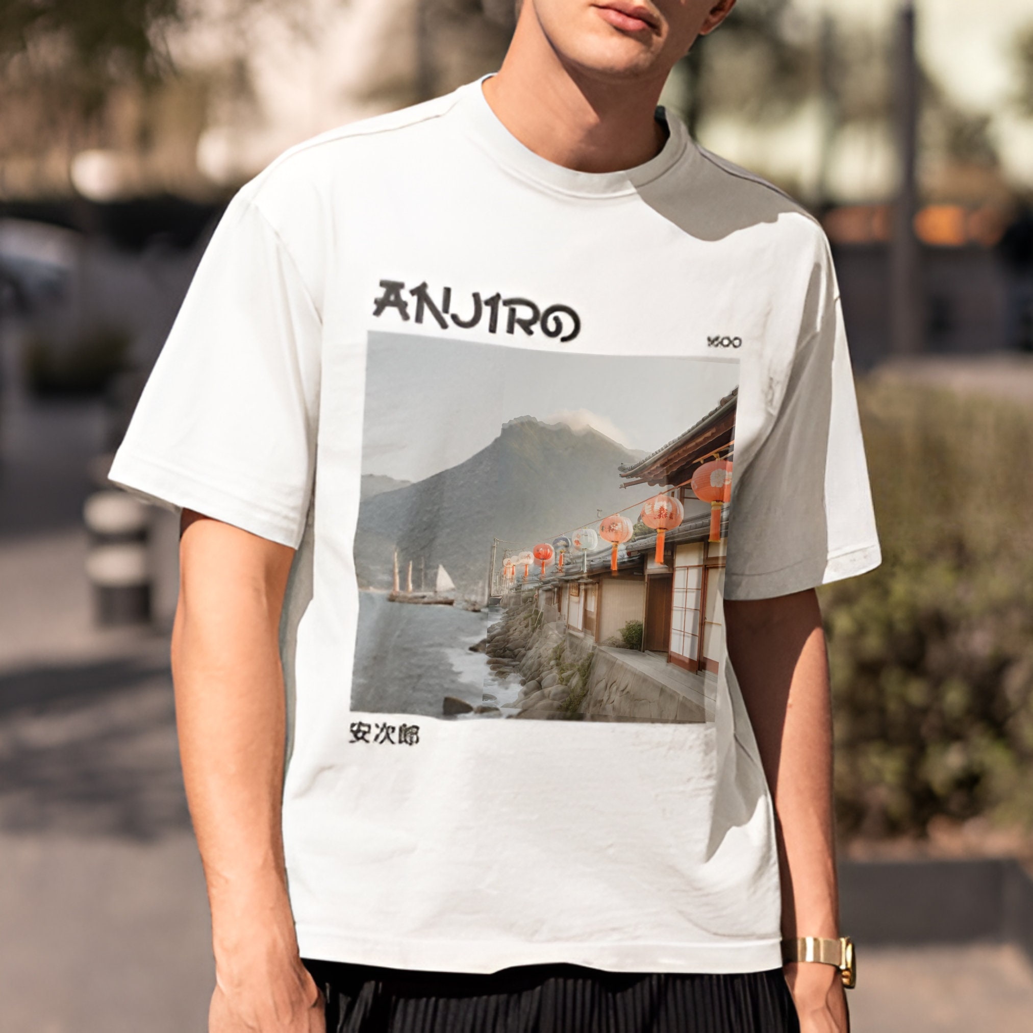 Anjiro Graphic T-shirt, Vintage Japanese Warrior Art Tee