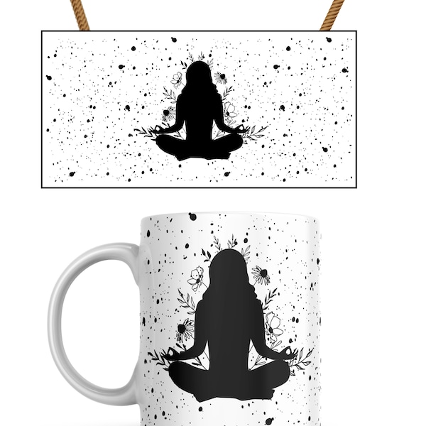 Yoga design,Yoga sublimation,Spiritual sayings,Cup of Positivity,11oz mug png,mug decoration,coffee mug png for,lotus flower yoga