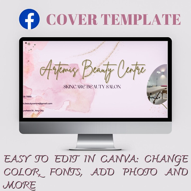 Pink Facebook Cover Template Made in Canva Etsy